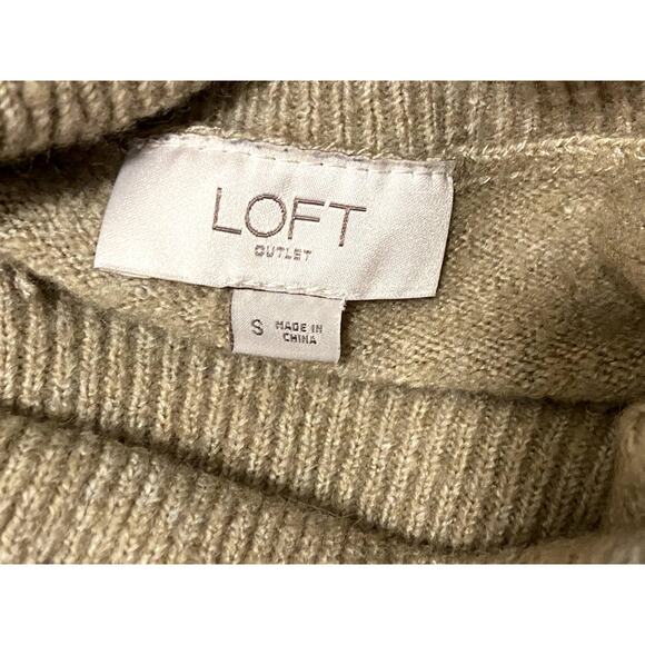 LOFT Cowl Neck Sweater Beige Women's S - Picture 7 of 8